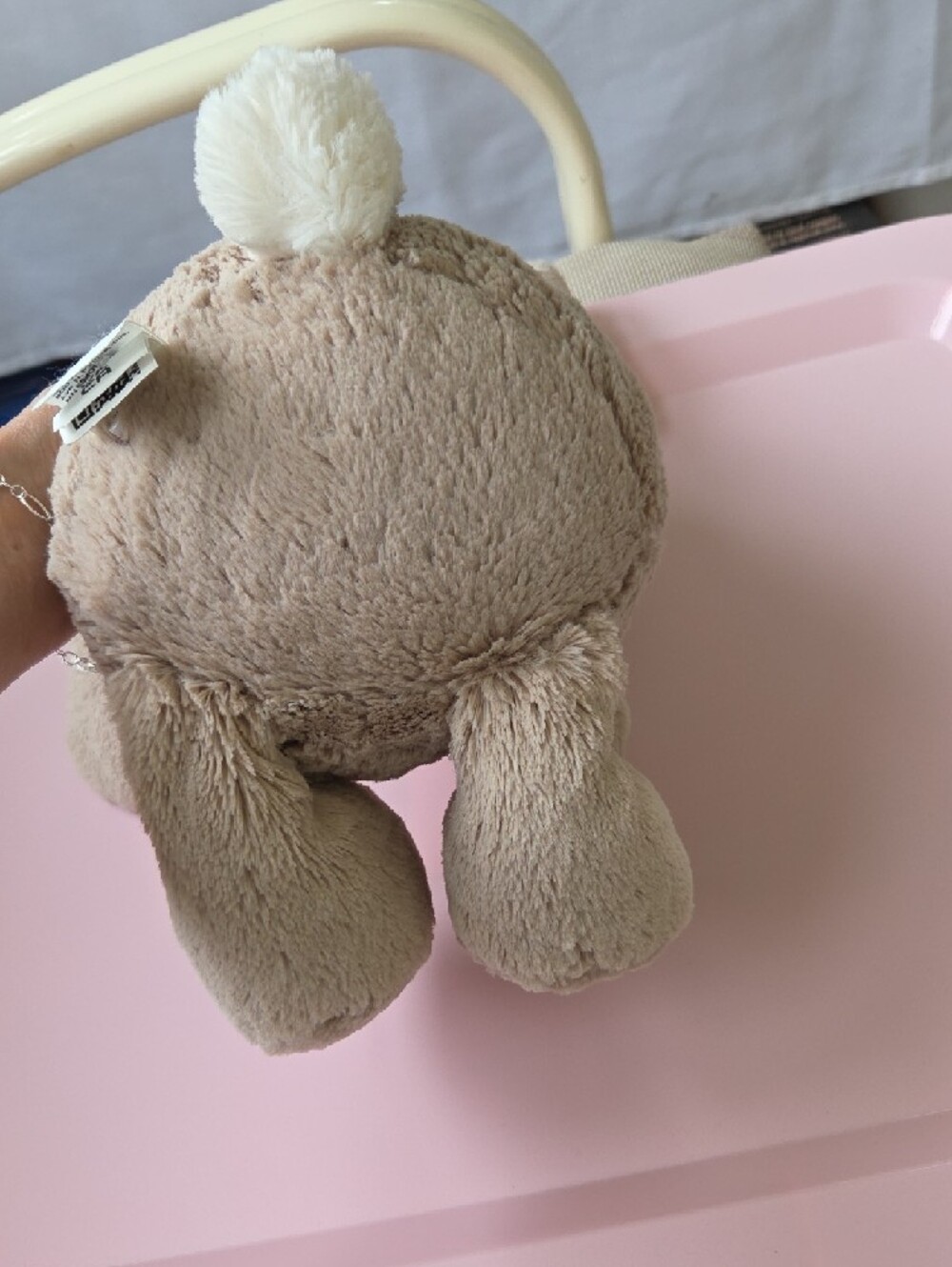 Jellycat Bashful Cream Plush Bunny with Pink Nose. Large - Picture 6 of 8